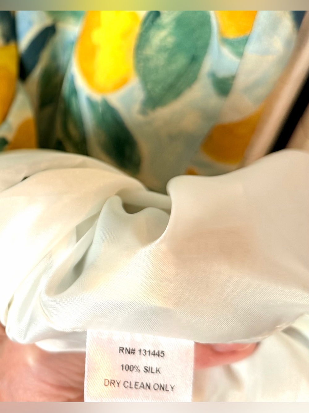 WHIT Silk Lemon Grove Slip Dress - Yellow & Green - Picture 6 of 8